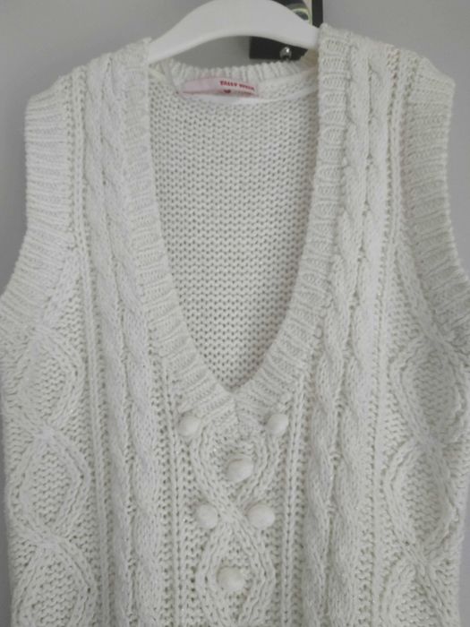 Piękny sweter tunika 34 XS Tally Weil srebrna nitka