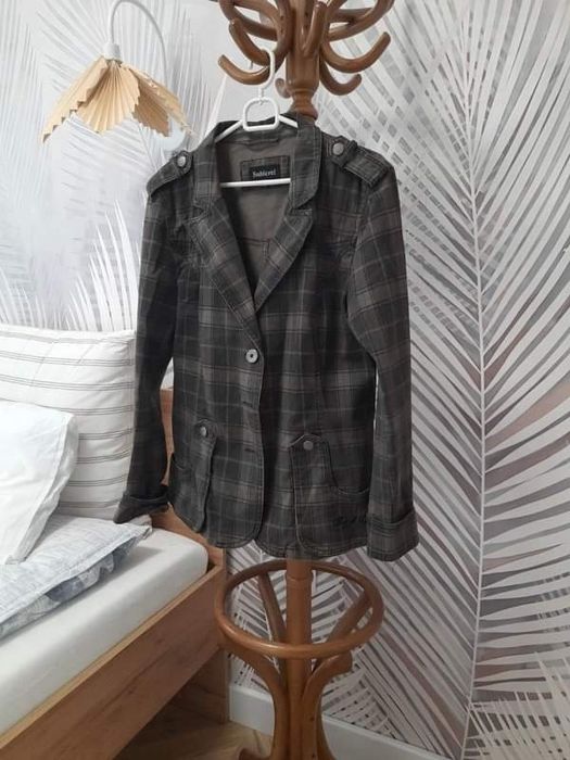 Parka, kurtka w kratę, żakiet w kratkę, marynarka. L 40