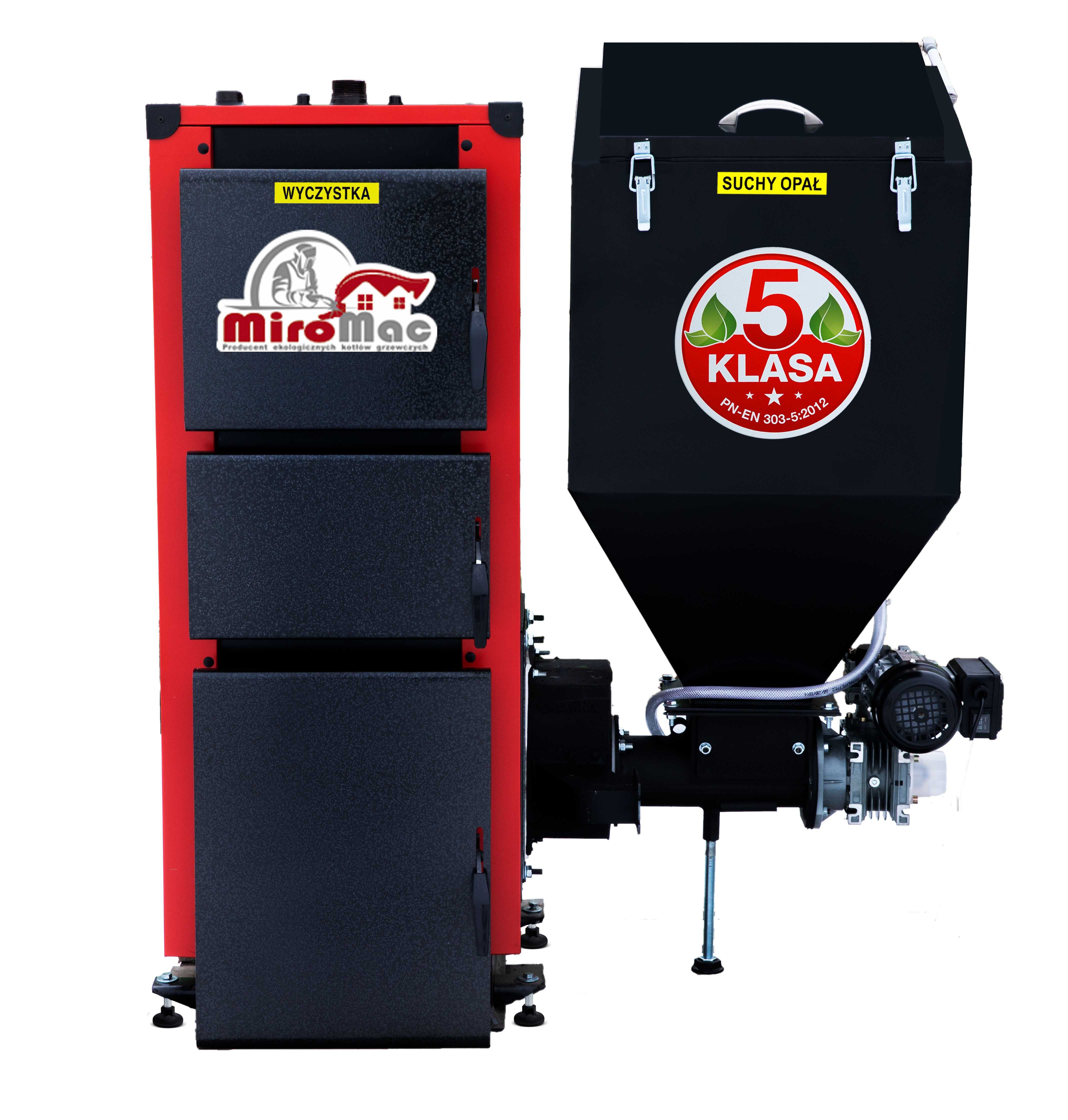 Piec na pellet drewno ekogroszek kocioł kotły 12 kW Miro-Mac 5 klasa