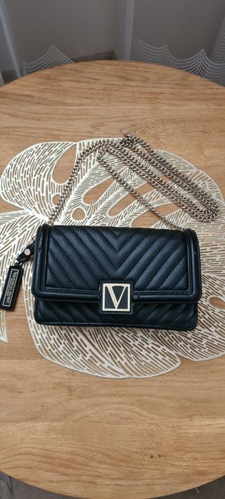 Czarna Torebka na ramie, skóra ekologiczna Victoria's Secret