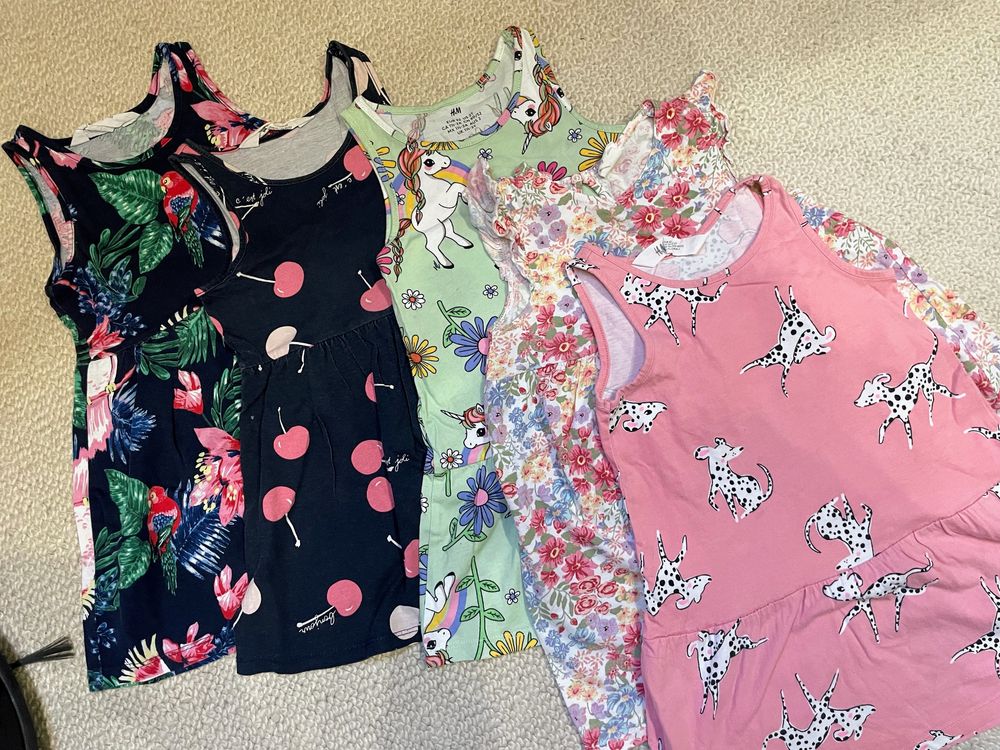 Letnie ubranka H&M r. 92 sukienki t-shirty 9szt.