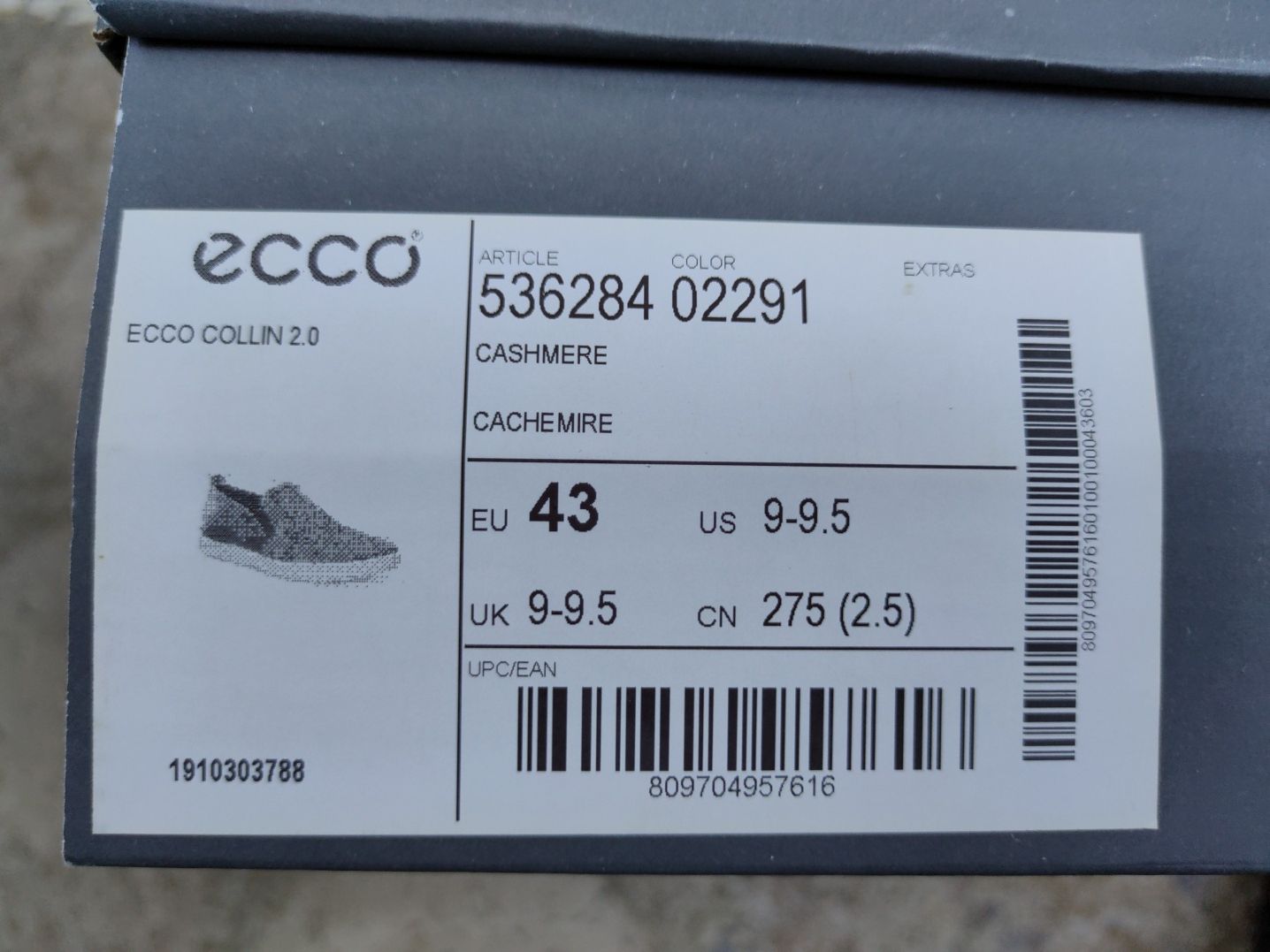 Слипоны ECCO COLLIN 2.0 536284/02291 кожа оригинал