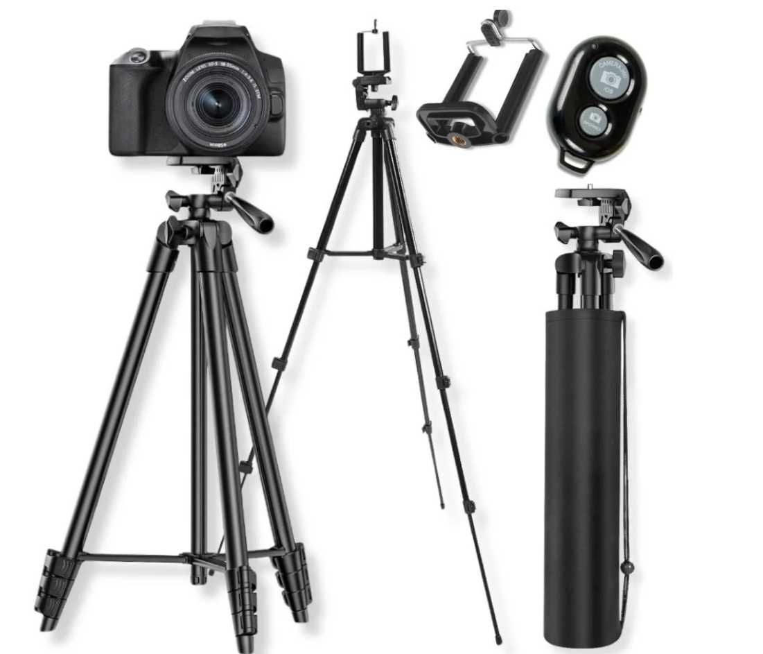 STATYW TRIPOD z pilotem BLUETOOTH UCHWYT na telefon aparat