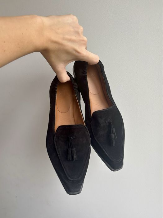 billi bi mokasyny loafersy czarne damskie skórzane 39