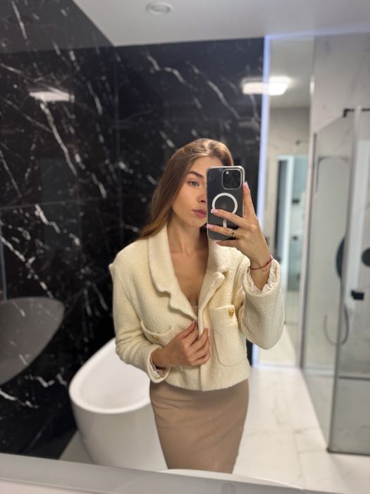 Viralowa kurtka marynarka zakiet baranek zara M