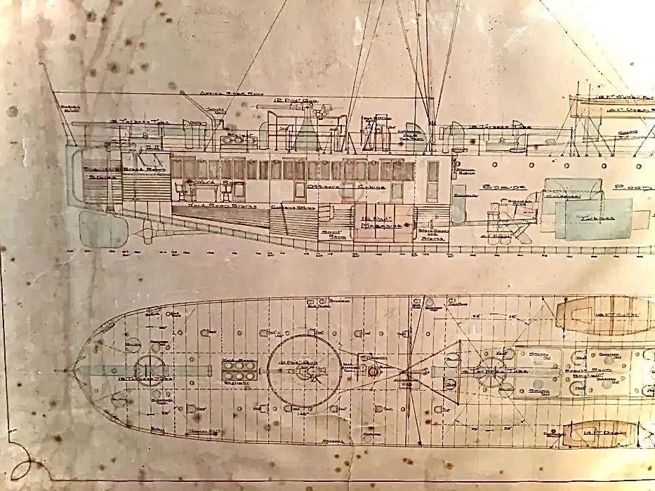 DESTROYER - 1910 - projecto original - com carimbo de confidencial