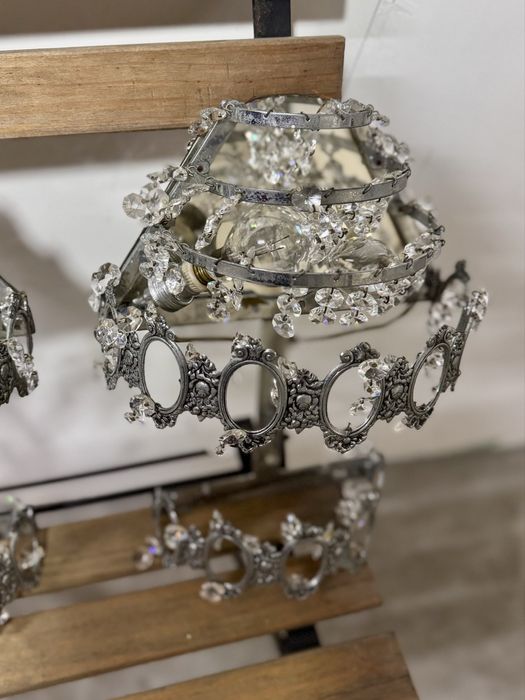 Candeeiros antigos de mesa de cristal
