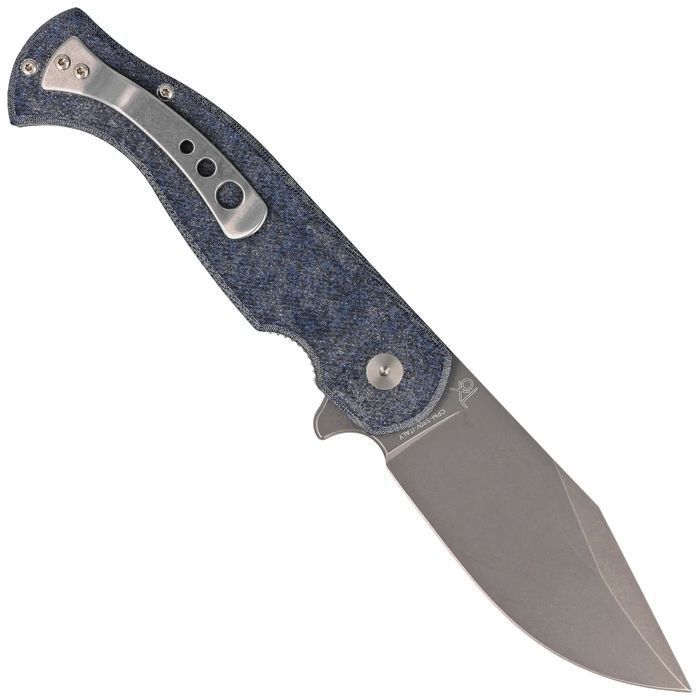 Nóż składany Fox Eastwood Tiger Denim Micarta, Coarse Stonewashed CPM