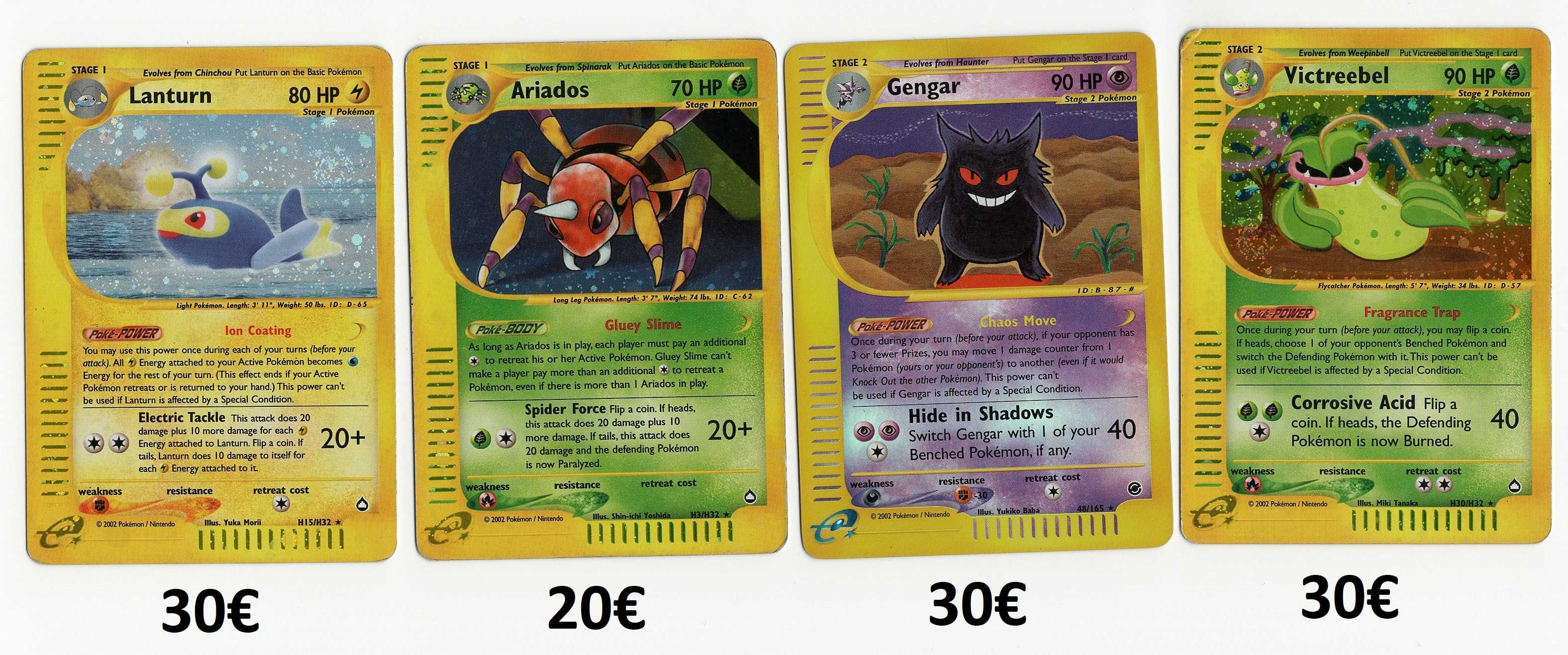 Cartas Pokemon antigas