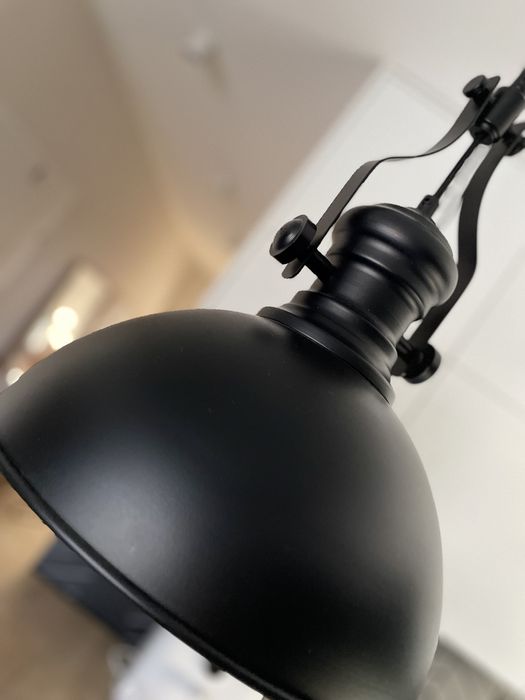 Lampa Wisząca Loft Industrialna Czarna Klosz E27 na Łańcuchu (2 szt.)