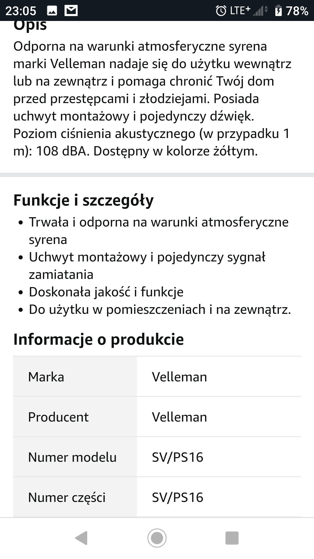 Zestaw alarmowy  velleman 12v