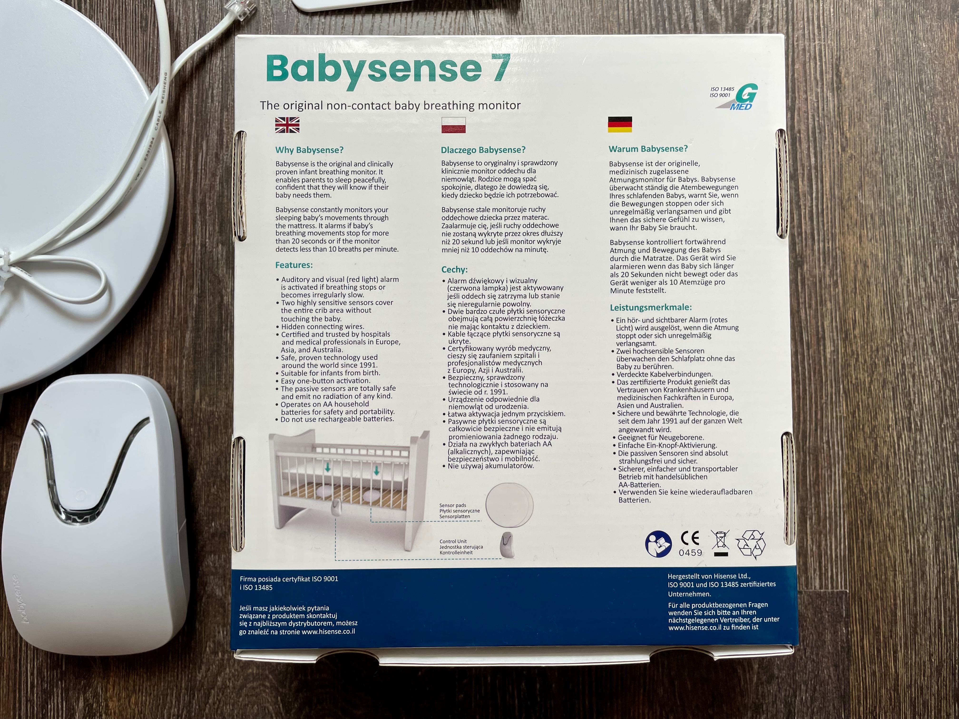 Monitor oddechu Babysense 7 - dwa sensory