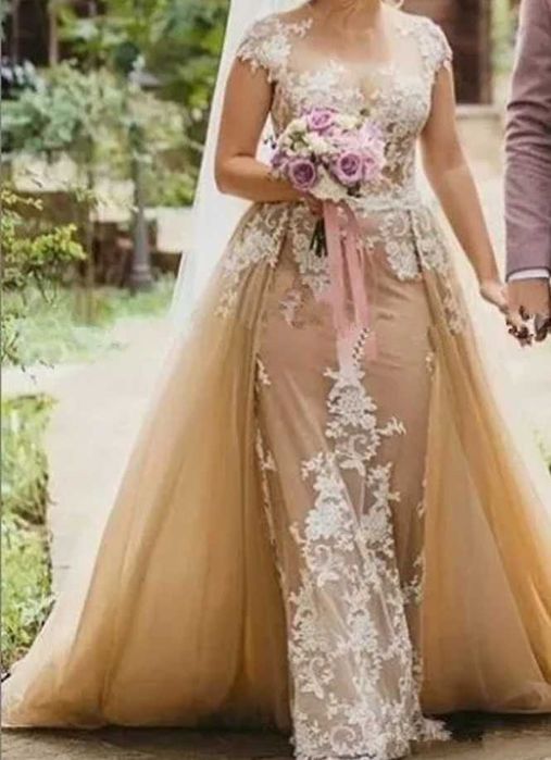 Весільна сукня Bridal рибка зі зьйомним шлейфом. Розмір S