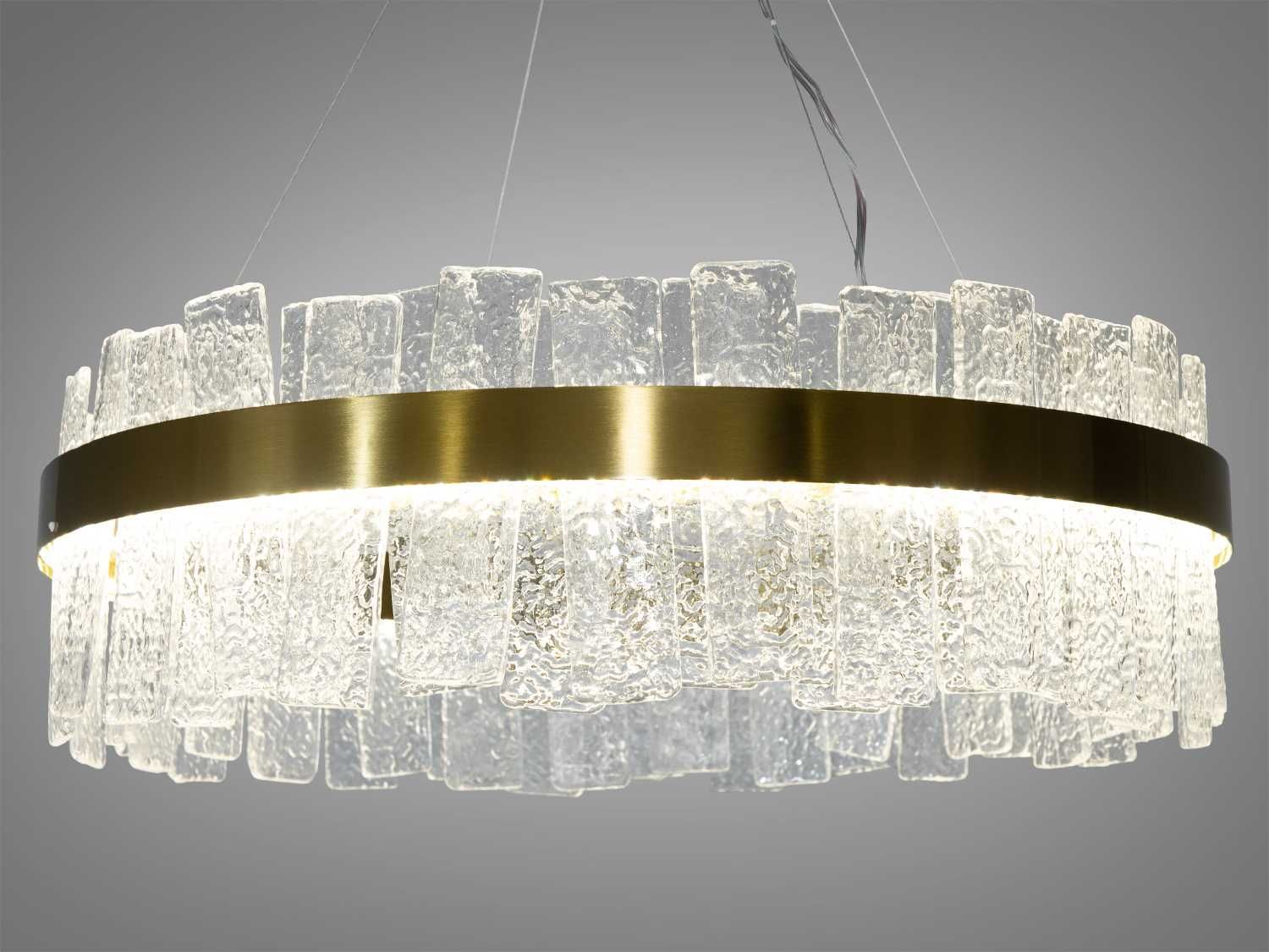 Вишукана кришталева LED люстра для зали, колір бронза, 140W 817/600BR