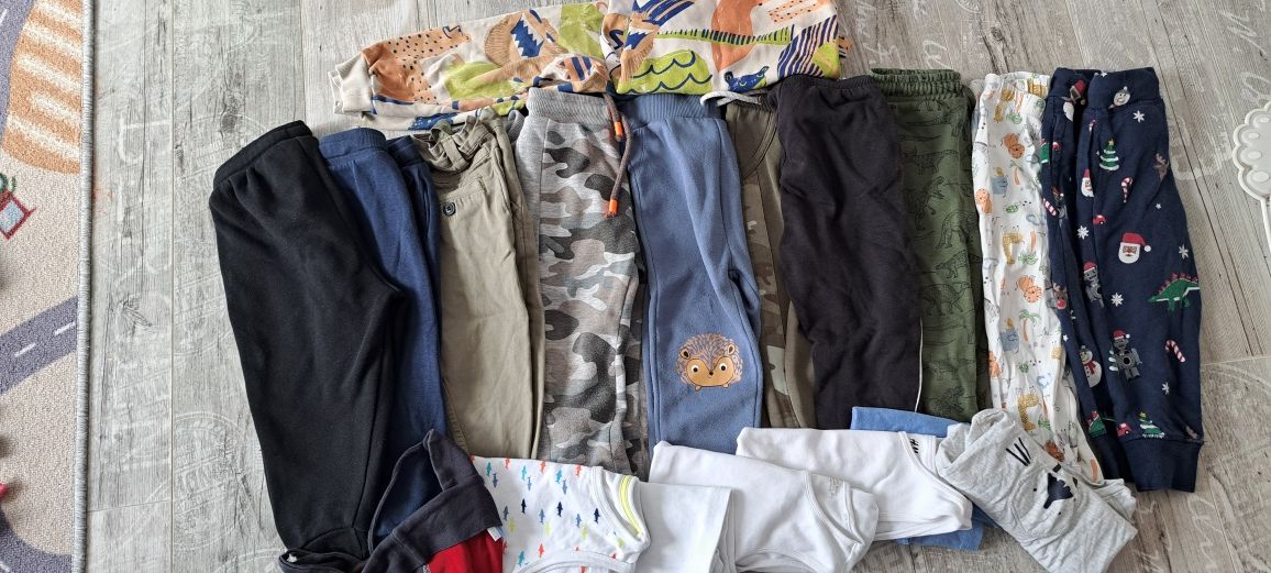 Spodnie dla chłopczyka 98 dresowe body bluzki H&M zara