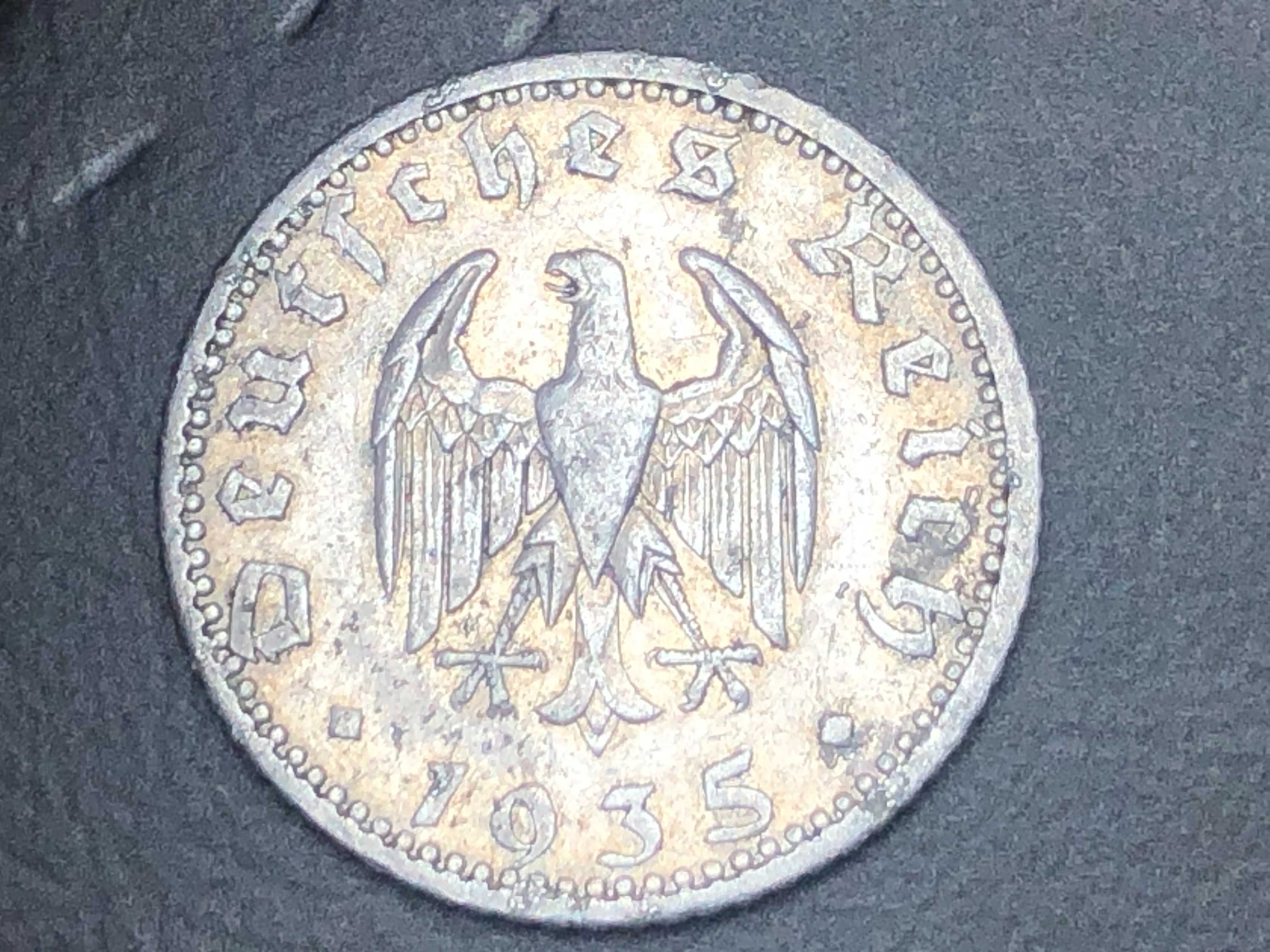 Alemanha 1935 - 50 Reichspfennig Letra A - Alumínio