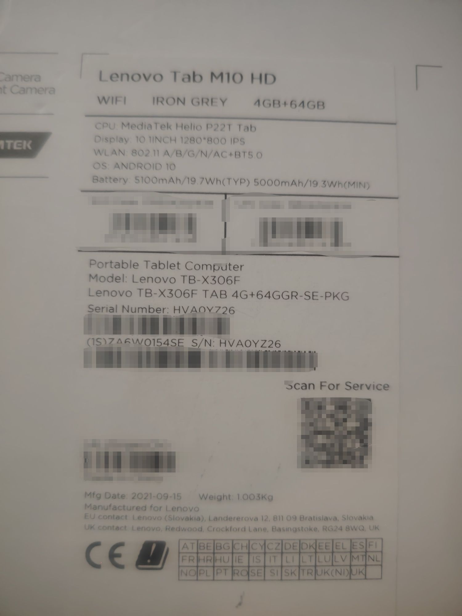 Tablet Lenovo M10 HD