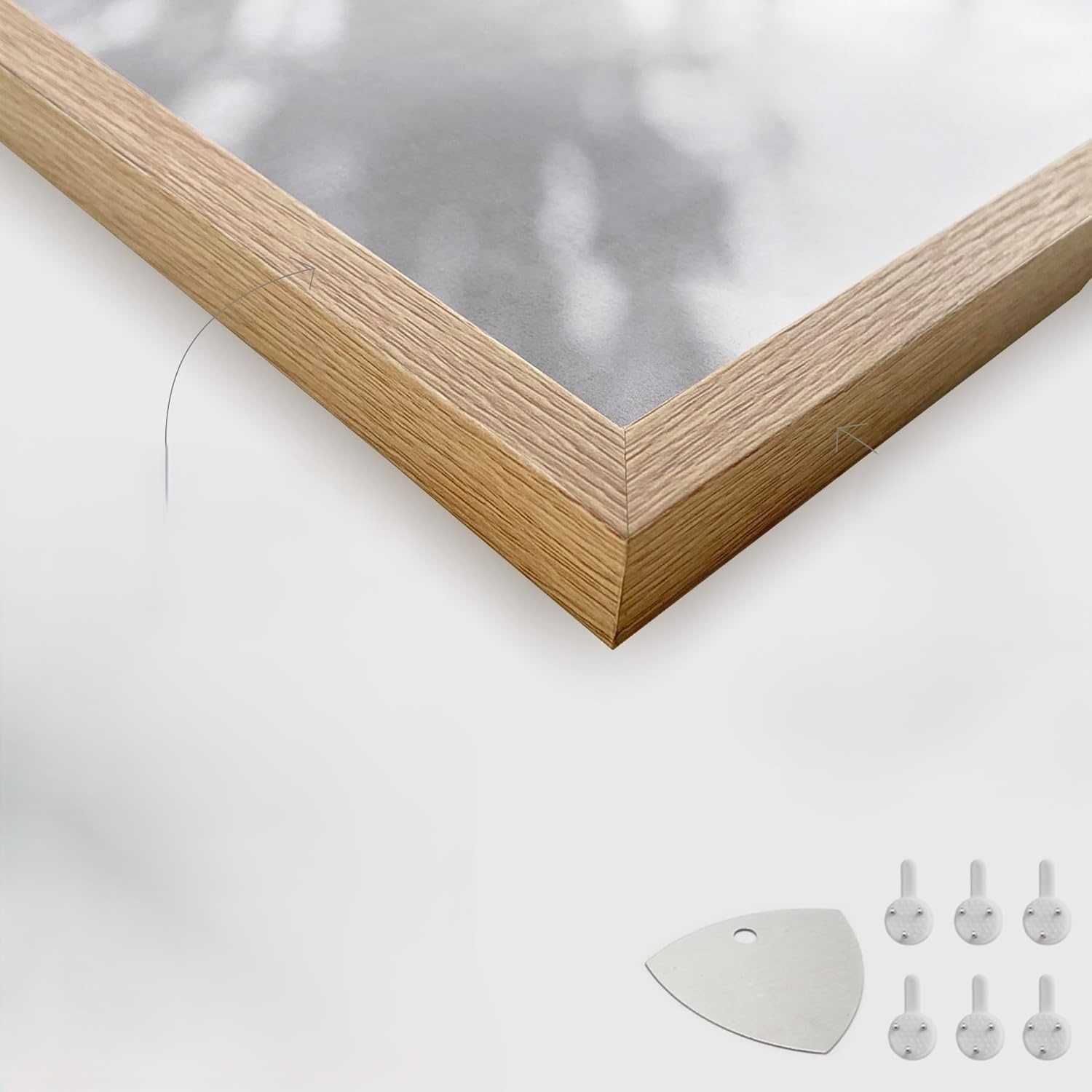 Zestaw 2 ramek 50x70 cm MDF Dąb naturalny VUVUZELA