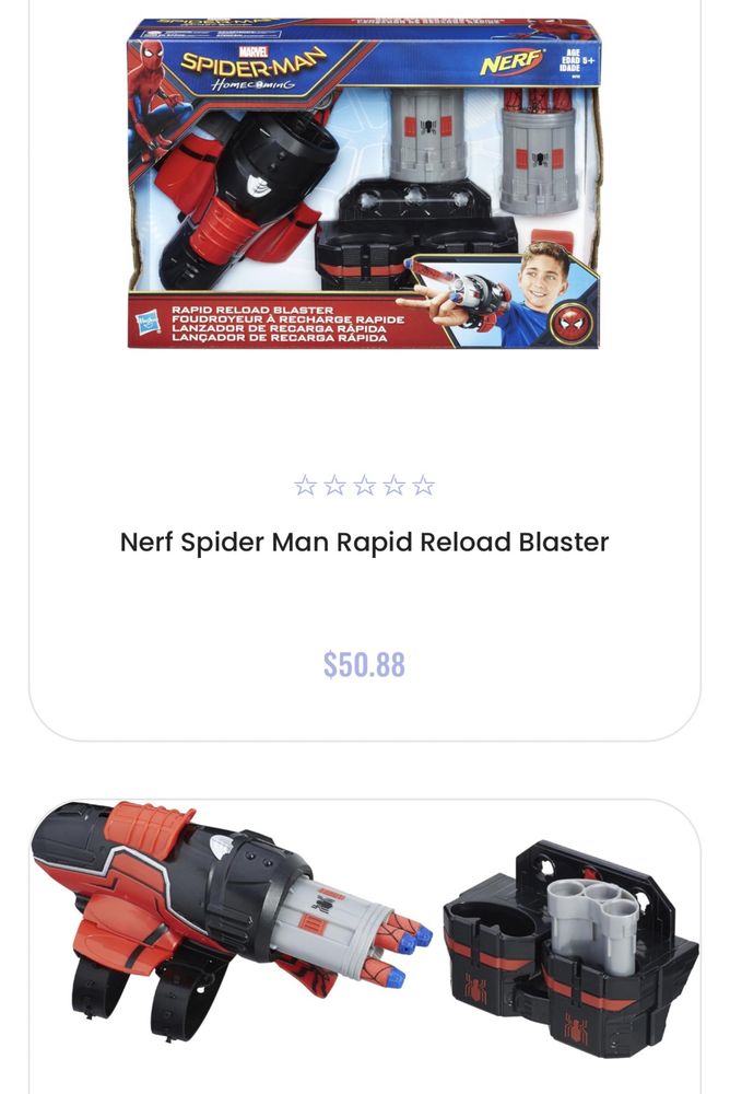 Nerf бластер spider man