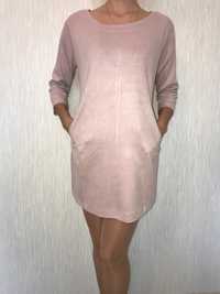 Велюровое платье - туника для беременных