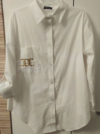 Biała koszula z cekinami
