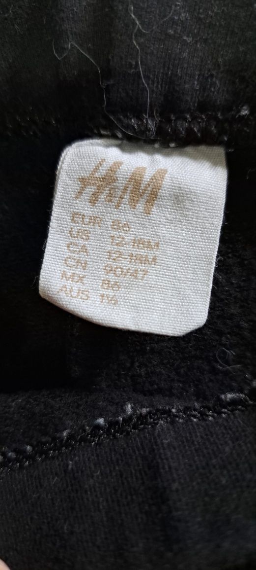 Spodnie leginsy rurki hm 86 czarne czerń