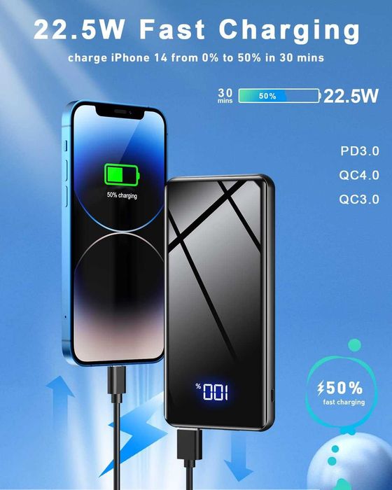 PowerBank, 22,5W, 20000 mAh, USB-C Lazci JM2 spp30