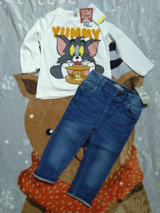 Джинсы и реглан 86 92 Primark lefties old navy футболка с длинным рука