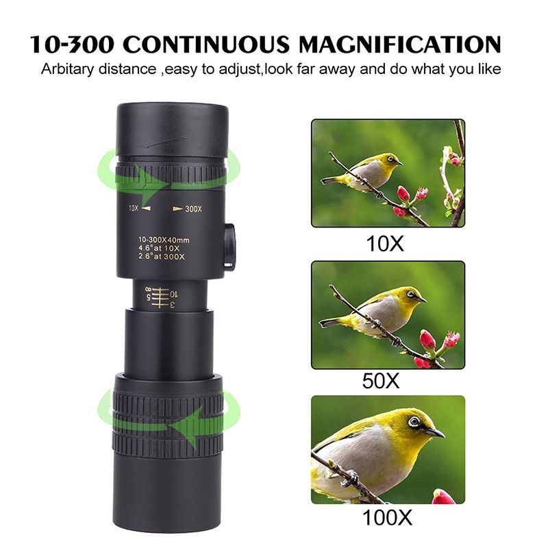 Telescópio Monocular de Longo Alcance 10-300X40mm (CHRONUS)