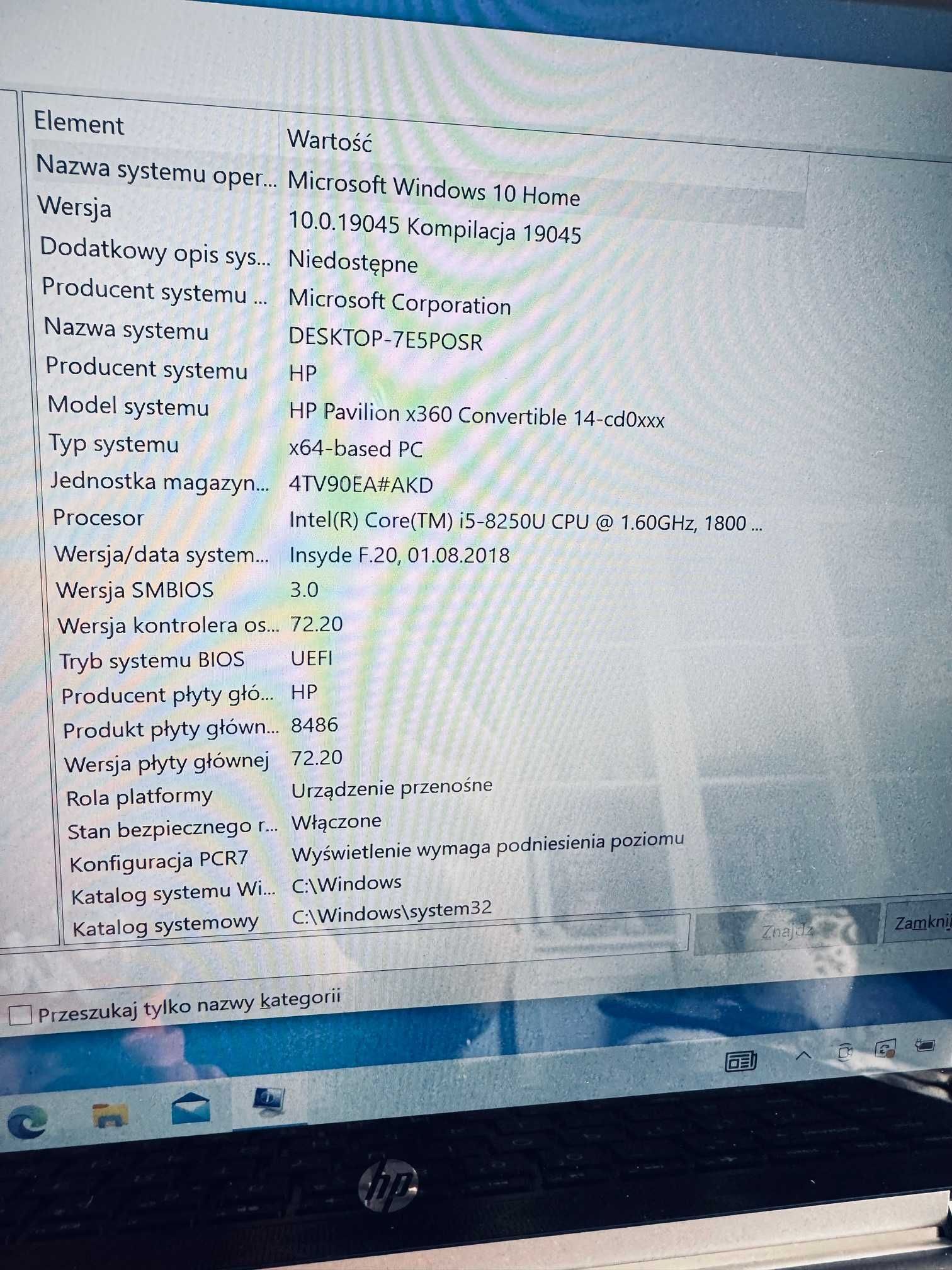 Laptop HP Pavilion 360 windows 10 14 cali intel core i5 jak nowy 2w1