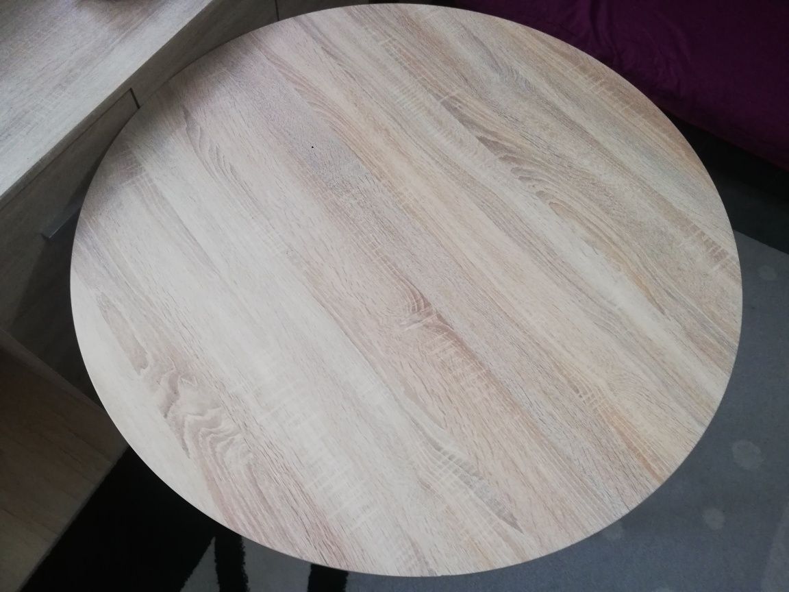Stół do salonu okrągły kolor dąb naturalny