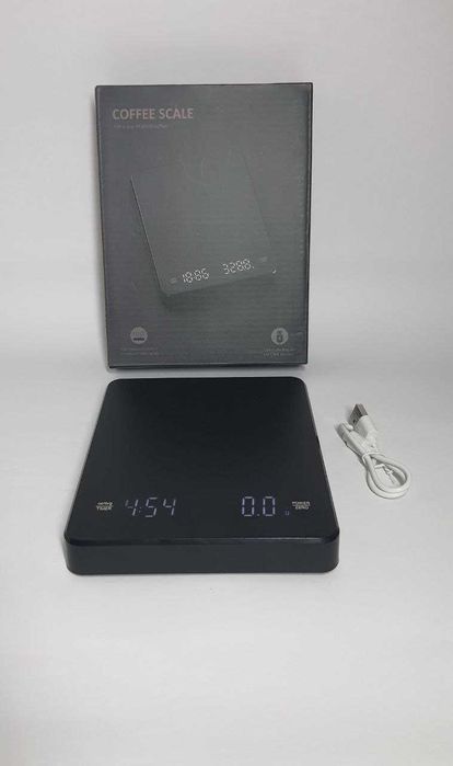 Ваги для кави сенсорні з таймером LCD екран USB зарядка