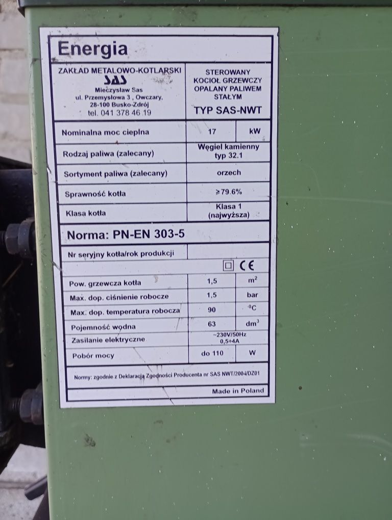 Piec SAS kocioł grzewczy
