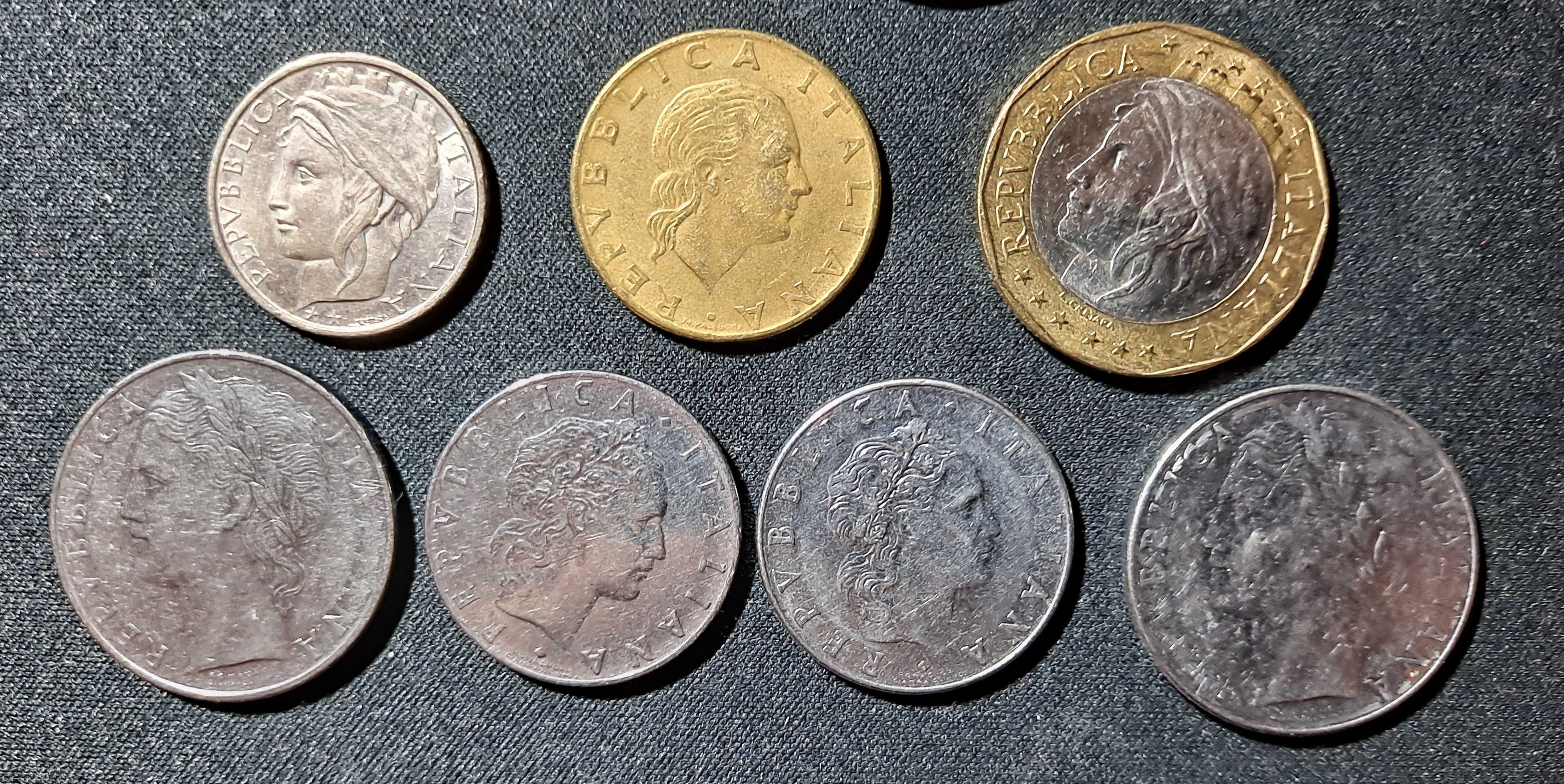 Liry - Włochy - zestaw 9 monet- różne roczniki i nominały