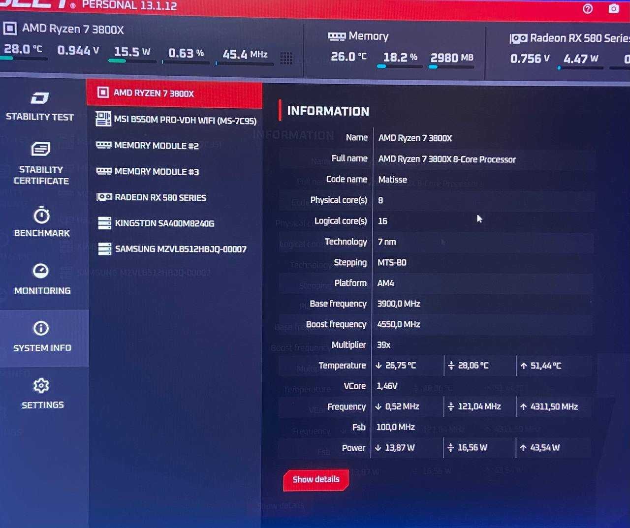 Ігровий ПК AMD Ryzen 7 3800X/16GB/8GB/740GB