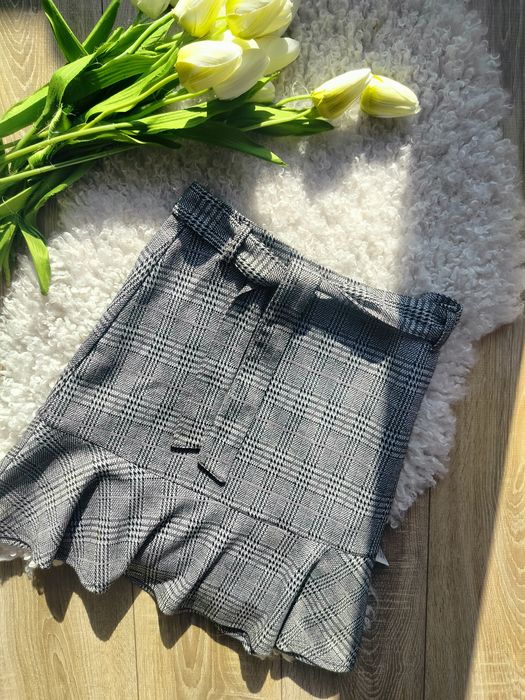 spódnica z wysokim stanem w kratę top secret L