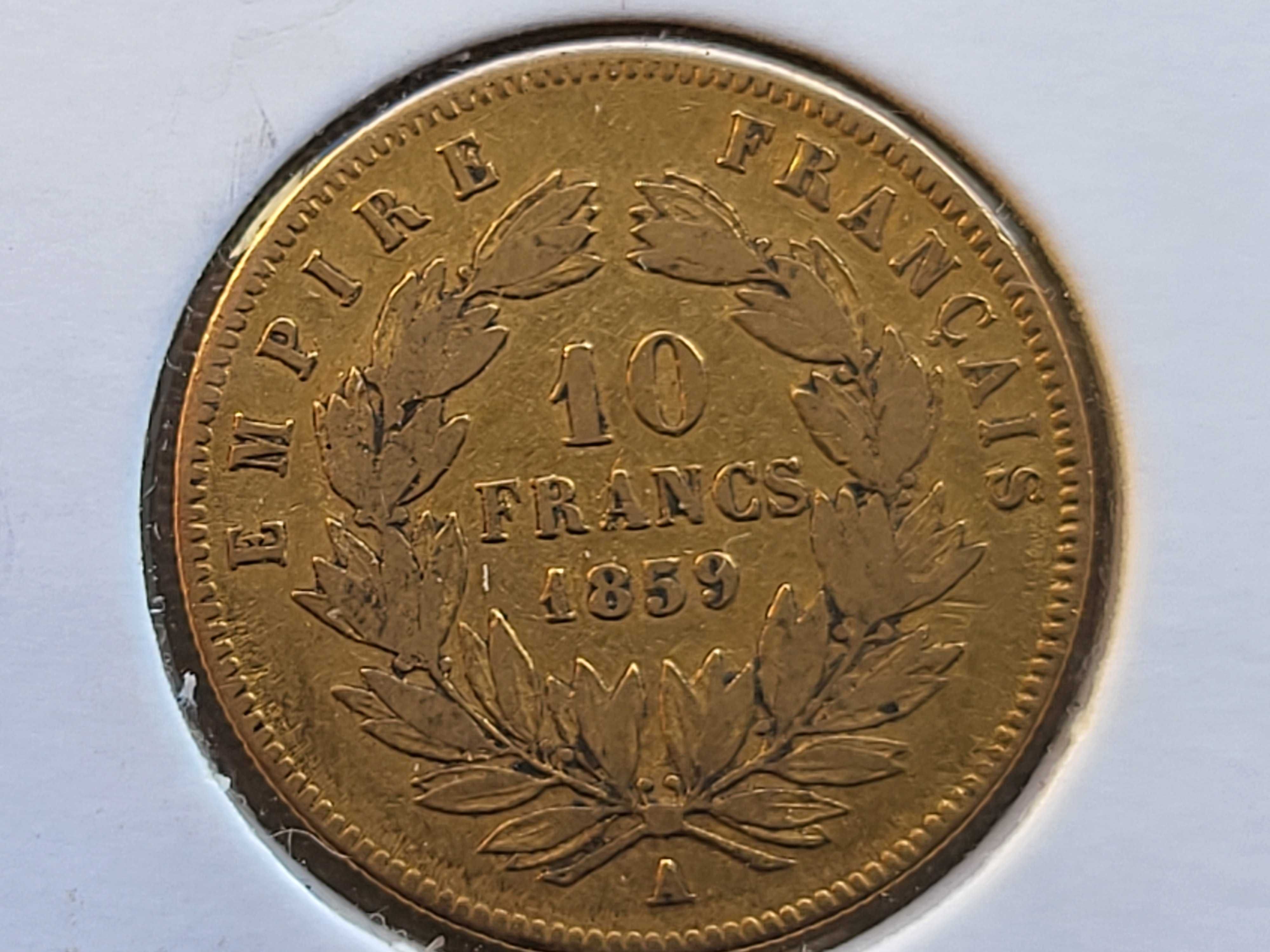 10 Franków 1858 A złota moneta