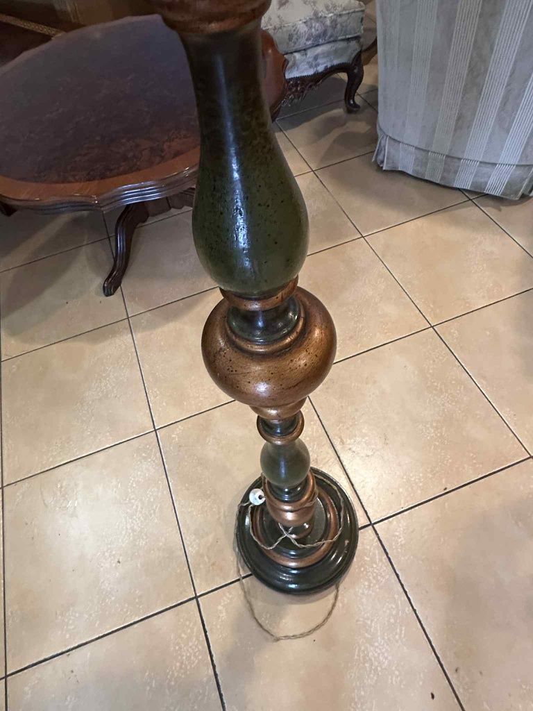 Lampa podłogowa vintage z abażurem retro 170 cm stojąca do salonu .
