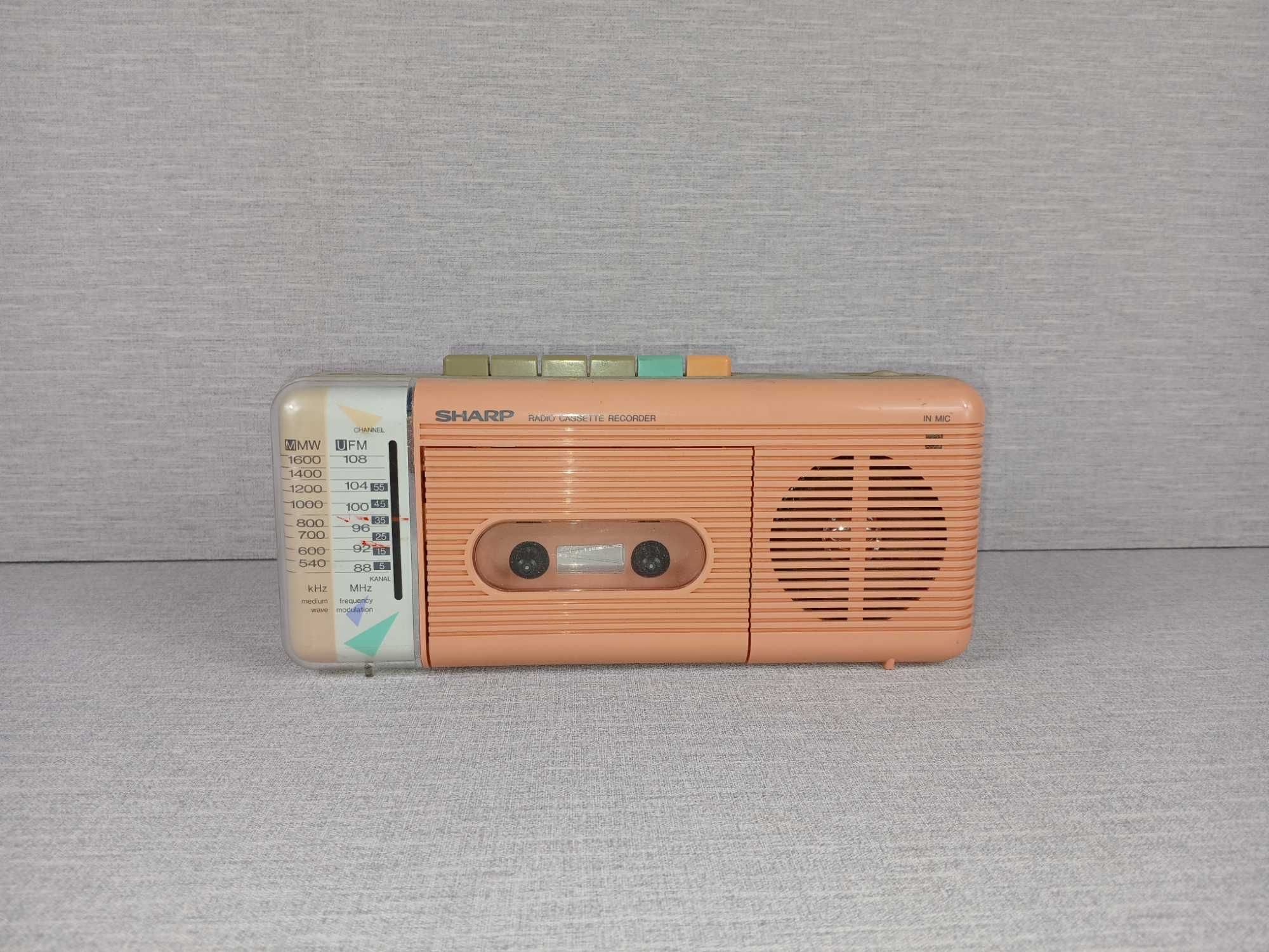 Stare radio przenośne Sharp QT-212H(P) Made in Korea Retro Boombox