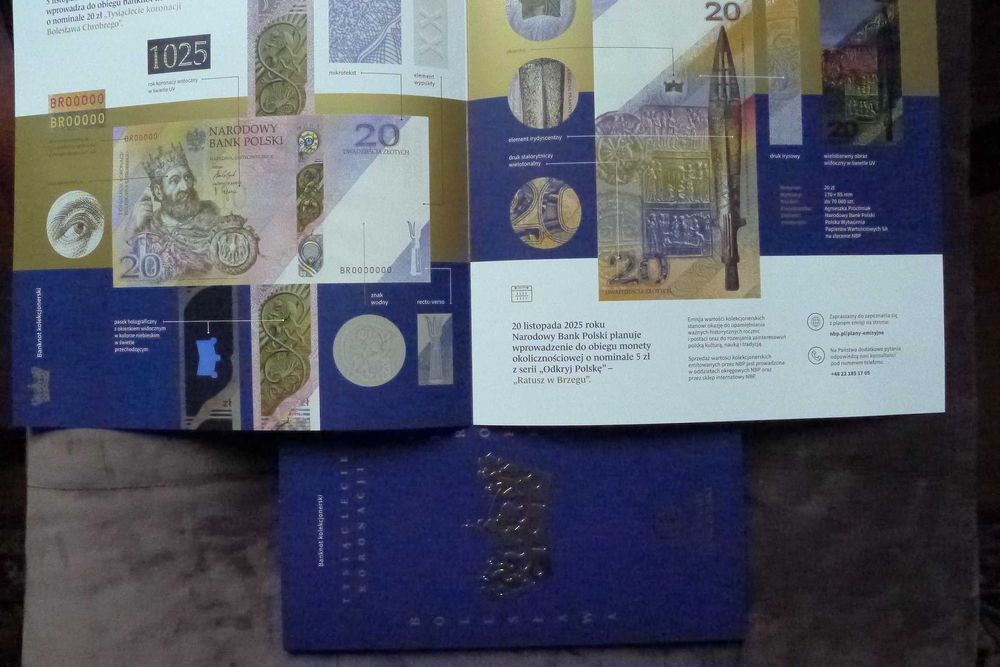 Banknot kolekc 20 zł 2025 r. Tysiąclecie Koronacji Bolesława Chrobrego