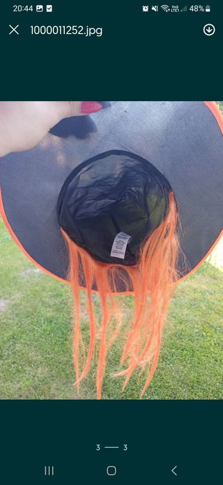 Przebranie czarownica 140 bal kostium andrzejki 9/10 czarna czapka