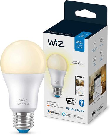 Lâmpada Wiz, LED E27, 60 W, Wi-Fi compatível com Alexa e Google Home
