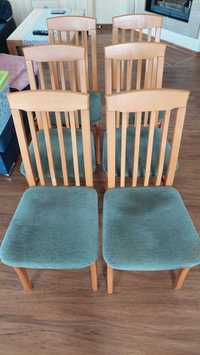 6 x Krzesło - Komplet 6 krzeseł drewnianych tapicerowanych