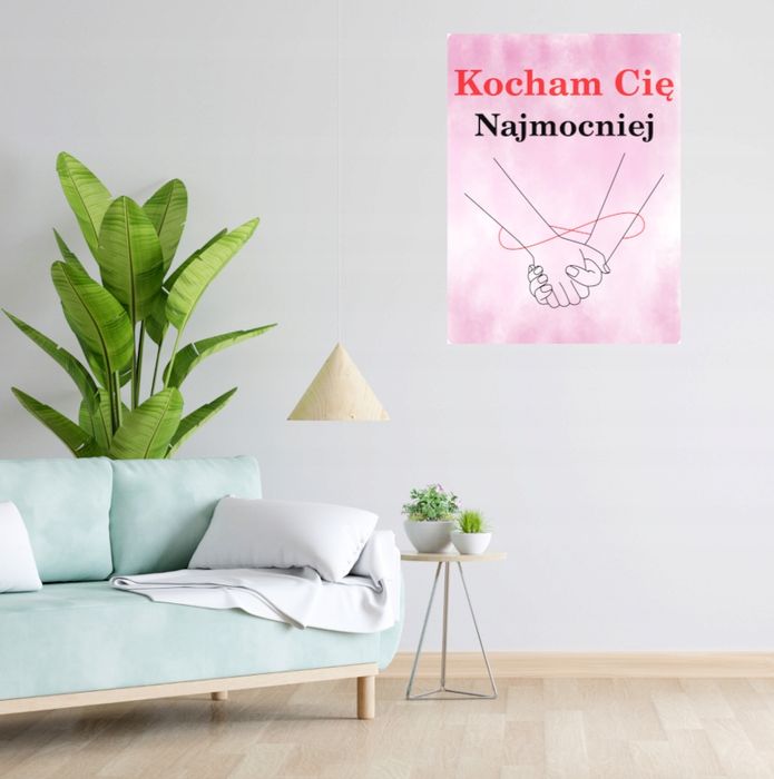 Plakat metalowy Prezent Walentynki Kocham CIę Najmocniej
