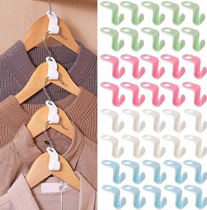 Wieszaki Haczyki Na Ubrania Do Łączenia Wieszaków 60 szt Mix Kolorów