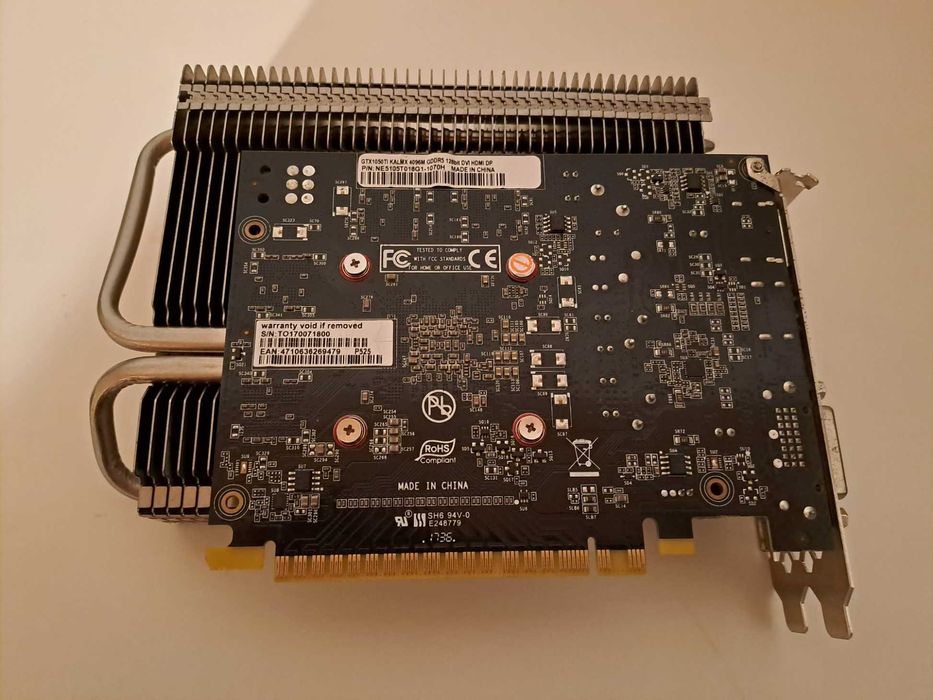 Placa gráfica Palit Kalmx Nvidia GeForce 1050 Ti (versão fanless)