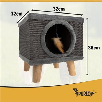 Legowisko dla kota domek drapak na nóżkach