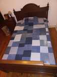 Manta em ganga patchwork
