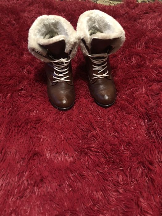Зимние кожаные полуботинки