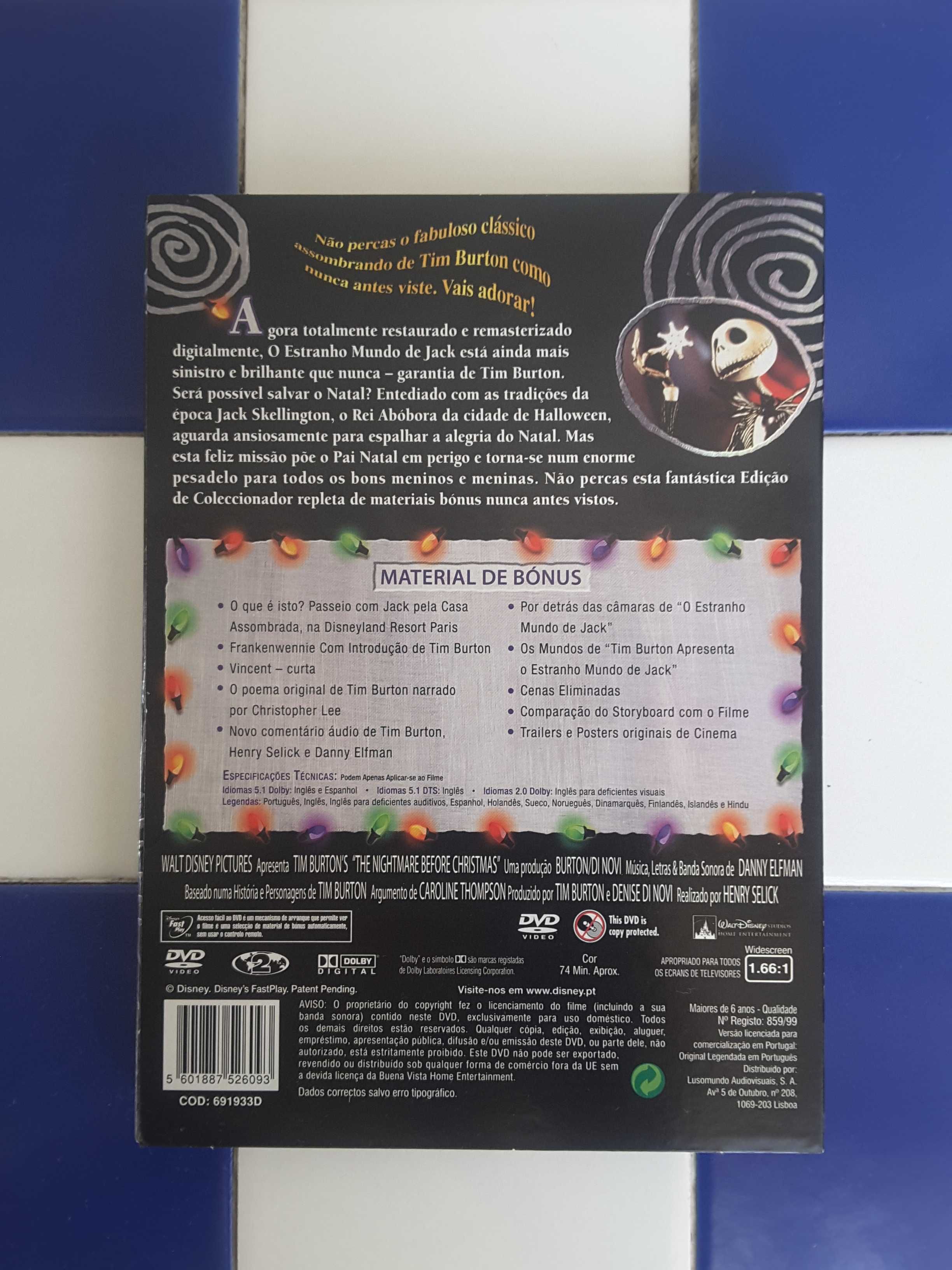 DVD Nightmare Before Christmas/Estranho Mundo de Jack- Ed Colecionador